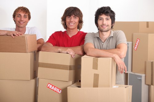 Charity donation boxes with reusable furniture and home items