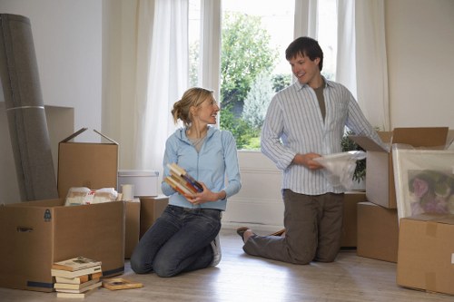 Student packing items safely for a move in Finchley