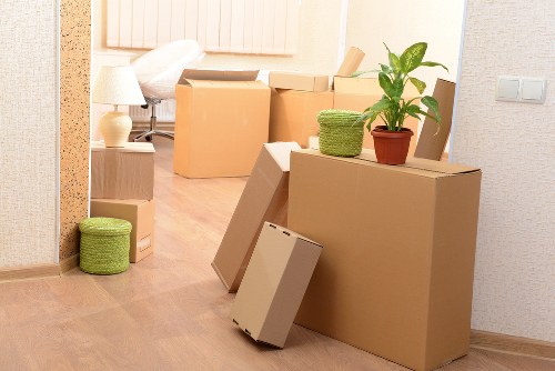 Packed boxes ready for a scheduled home removal